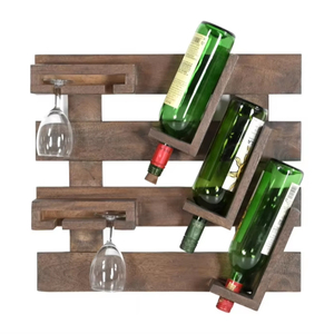 Barra de pared de madera de mango con acabado efecto quemado, la más vendida, material de madera de mango a precio mayorista - Product Image 1