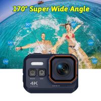 Caméra d'action étanche 4K 60FPS WiFi 30M sous-marine EIS anti-tremblement 170° °   Objectif grand angle pour la plongée, le cyclisme et les vlogs