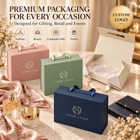Boîte d'emballage pliable de style livre avec fermeture magnétique pour cadeaux d'anniversaire, de mariage, de fêtes et d'entreprise