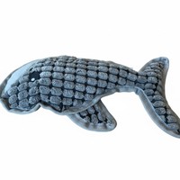 Jouet pour chien en peluche requin gris, résistant aux morsures, interactif, couineur, pour la dentition, fabriqué en Chine, modèle HW-39