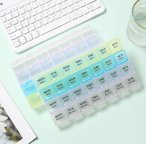 กล่องใส่ยาแบบรายสัปดาห์ <span class=keywords><strong>7</strong></span> วัน ปลอดสาร BPA 28 ช่อง ป้องกันความชื้น กล่องยา <span class=keywords><strong>4</strong></span> ครั้งต่อวัน กล่องเก็บยาพลาสติกสำหรับเดินทาง กล่อง PP - Product Image 6