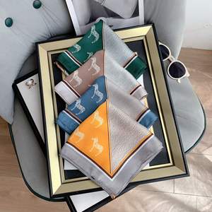 Небольшой квадратный традиционный шарф 70 см, новая коллекция весна-лето с принтом лошади, высококачественное Шелковое Сари, профессиональная декоративная одежда - Product Image 6