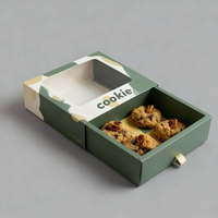 Boîte coulissante en carton biodégradable pour biscuits, qualité alimentaire, pour biscuits sucrés, au chocolat, avec impression à l'encre de lait de soja, très vendue
