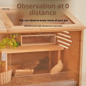 Jaula de Cría Rectangular Moderna de Madera con Control de Temperatura, Estilo Villa, Kit Completo <span class=keywords><strong>para</strong></span> Animales Pequeños, Hámsters y Codornices - Product Image 6