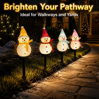 Luce Solare LED a Forma di Pupazzo di Neve per Esterni, con Picchetto per Giardino, Patio, Vialetto e Decorazione del Cortile
