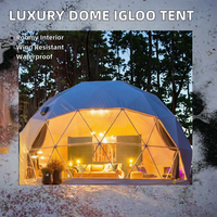 Dôme géodésique de glamping de luxe pour l'extérieur, tente igloo en PVC transparent, écologique, imperméable, ignifuge, résistant au vent, structure en acier