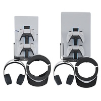 Support mural PS5 avec station de charge pour manettes, support pour casque PSVR2 et support pour écouteurs