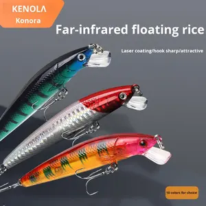 <span class=keywords><strong>Leurre</strong></span> flottant Minnow 9g Surprise Lures pour la pêche au marlin en lac et en rivière, eau salée, appât artificiel dur en acier inoxydable avec hameçons - Product Image 1