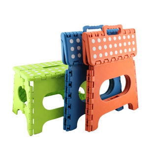Modern Foldable <b>Plastic</b> <b>Stool</b> with Polka Dot Design in Green Blue Orange for Home Use As <b>Stool</b> and Ottoman - Product Image 1