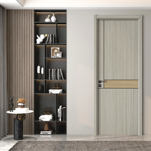Hecho en China, puertas internas de madera maciza MDF, puerta de hotel de melamina de alta calidad, puertas interiores de madera insonorizadas para dormitorio - Product Image 4
