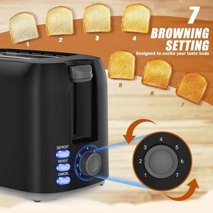 Tostadora de Pan Inteligente de 2 Rebanadas, Automática, Eléctrica, de Plástico, para el Hogar, Marca Premium RAF - Product Image 5