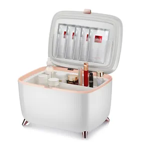 Mini Beleza Refrigerador Cosméticos Cooler Box Cuidados Com A Pele Frigorífico 9L Portátil Maquiagem Skincare Escritório Frigorífico