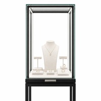 Vitrine à bijoux en verre trempé sur mesure avec éclairage LED pour la conception de magasins de luxe, équipement de vente au détail, vente en gros