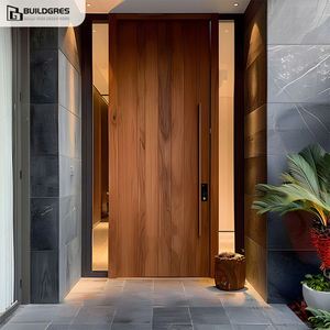 Porte pivotante en bois massif noyer haut de gamme Buildgres-Gravure personnalisée pour <span class=keywords><strong>entrée</strong></span> de villa de luxe et foyer de manoir - Product Image 2