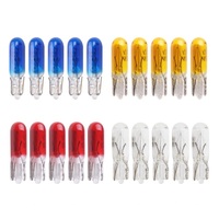 Ampoule halogène T5 12V 24V 1.2W 2W W2W blanc chaud pour tableau de bord de voiture, éclairage intérieur automobile, voyant d'avertissement