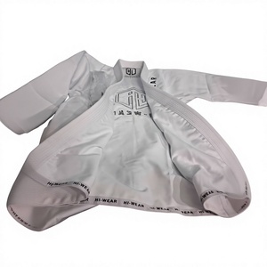 Kimono de BJJ para Adultos, Unisex, Blanco, de Algodón Transpirable, de Secado Rápido, con Logotipo en la Espalda, Corte Holgado - Product Image 1