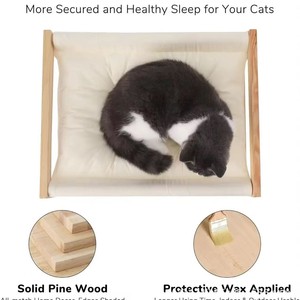 Cama de madera transfronteriza para gatos, hamaca de suelo para gatos, cama de descanso de madera, cama para mascotas (gatos y perros) extraíble y lavable - Product Image 4