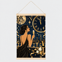 Cadeau de Noël, art déco, portrait vertical, décoration murale suspendue, chambre à coucher, salon, peinture sur toile enroulable pour anniversaire