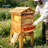 Mehrstöckiger Bienenstock mit Edelstahl-Kolonienfütterer und Teleskoprahmen für Großflächige Imkereien