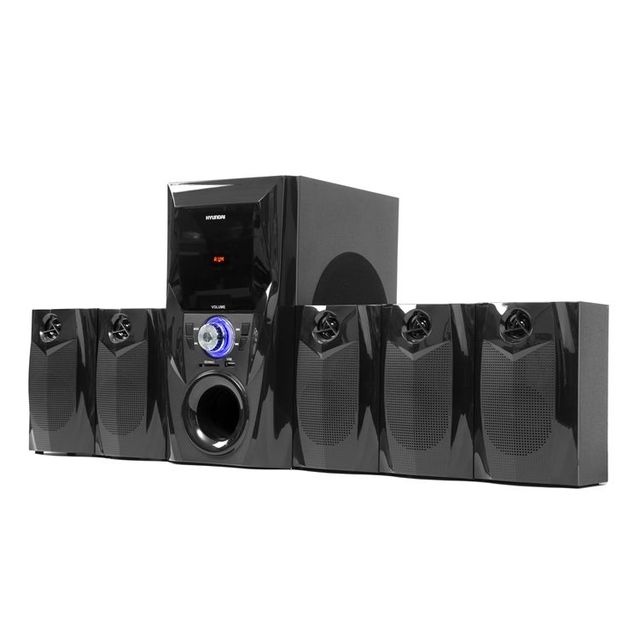 5.1 Channel Home Theater System with Front LED Display Hi-fi Multimedia Active Speakers Plastic Enclosure EZCast