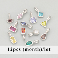 MH24 6 pièces/lot, Accessoires de bijoux en gros, Plaqué or rhodié 18 carats, Cuivre, Zircons, Breloques, Composants pour la fabrication de colliers, Pendentifs DIY
