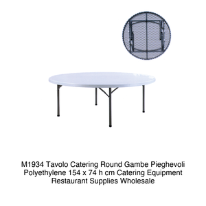 Round Polyethylene <b>Folding</b> Catering <b>Table</b> Ø 154 cm H 74 cm M1934 - Product Image 2