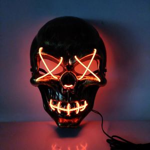 Masque d'Halloween LED 10 couleurs en plastique, motif Grimace Zombie Squelette Terrifiant, pour Fêtes à thème Frozen - Product Image 3
