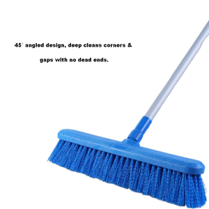 Brosse de nettoyage professionnelle avec manche de 50 pouces bleue pour le nettoyage et le récurage des terrasses, allées, cours, patios, sols en <span class=keywords><strong>bois</strong></span>, pierre et carrelage - Product Image 4