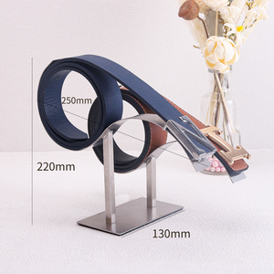 Présentoir à ceintures en métal personnalisé Présentoir à ceintures en acier inoxydable avec base Présentoir organisateur de ceintures pour la vente au détail - Product Image 3