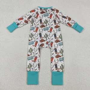 LR2942 rts Combinaison longue à manches longues pour bébé fille, imprimé cactus cowboy, vente en gros, ensemble enfant - Product Image 4