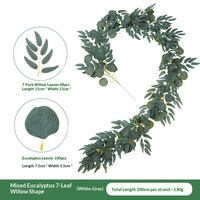 Tanaman Sutra Buatan Bestseller Grosir untuk Dekorasi Pernikahan, Daun Willow, Tanaman Rambat Hijau, Daun Eucalyptus