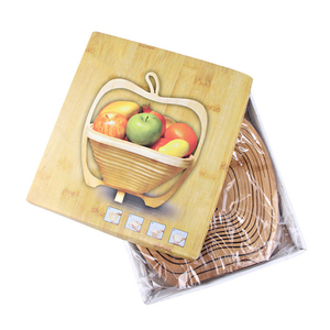 Pieghevole quadrato a forma <span class=keywords><strong>di</strong></span> bambù in <span class=keywords><strong>legno</strong></span> con vernice per noci <span class=keywords><strong>di</strong></span> pane Bambu Coaster decorazione floreale cesto <span class=keywords><strong>di</strong></span> bambù - Product Image 6