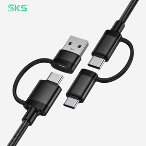 Câble USB 3.0 tressé en nylon 4 en 1, charge rapide 5A et transfert de données haute vitesse <span class=keywords><strong>pour</strong></span> MacBook, imprimante et lecteur de codes-barres - Product Image 1