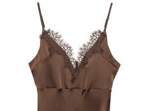 <span class=keywords><strong>Abito</strong></span> <span class=keywords><strong>Mini</strong></span> Slip in <span class=keywords><strong>Raso</strong></span> di Seta con Pizzo in Tinta Unita in 2 Varianti di Colore Moda Casual per Donne - Product Image 4
