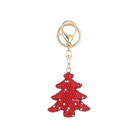 Nouveau Porte-clés de luxe transfrontalier en alliage de zinc, entièrement incrusté de diamants, motif chapeau de Père Noël, pendentif de sac pour femme, petit cadeau