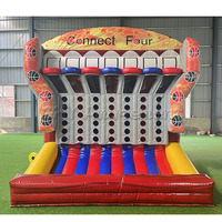 Giant connect 4 quatre gonflable carnaval sports pousses de basket-ball jeux pour enfants adultes