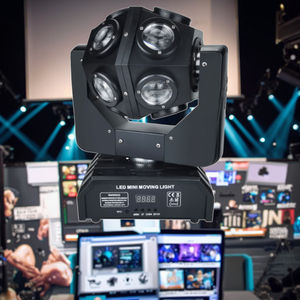 Projecteur de scène professionnel à tête mobile LED RGBW <span class=keywords><strong>300W</strong></span>, 12 pièces, contrôle DMX512, corps en aluminium avec douille E27 pour discothèques - Product Image 3