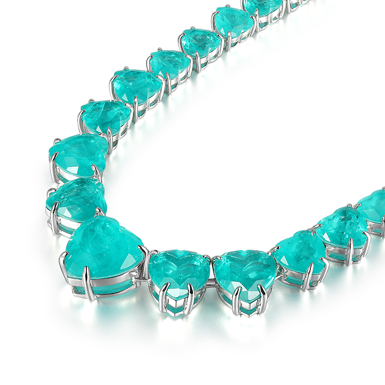 heart tennis necklace