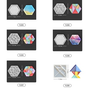 DIY Tangram Jigsaw Puzzle Epoxy Silicone Moule Résine Fabrication pour Jeux de Divertissement pour Enfants - Product Image 2