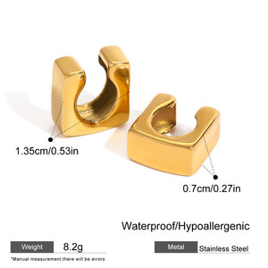 Fashion 316L Stainless Steel 14k 18k Pvd Gold Plated Fine <b>Cuff</b> <b>Earrings</b> Jewelry Non Piercing <b>Earrings</b> for Women - Product Image 6