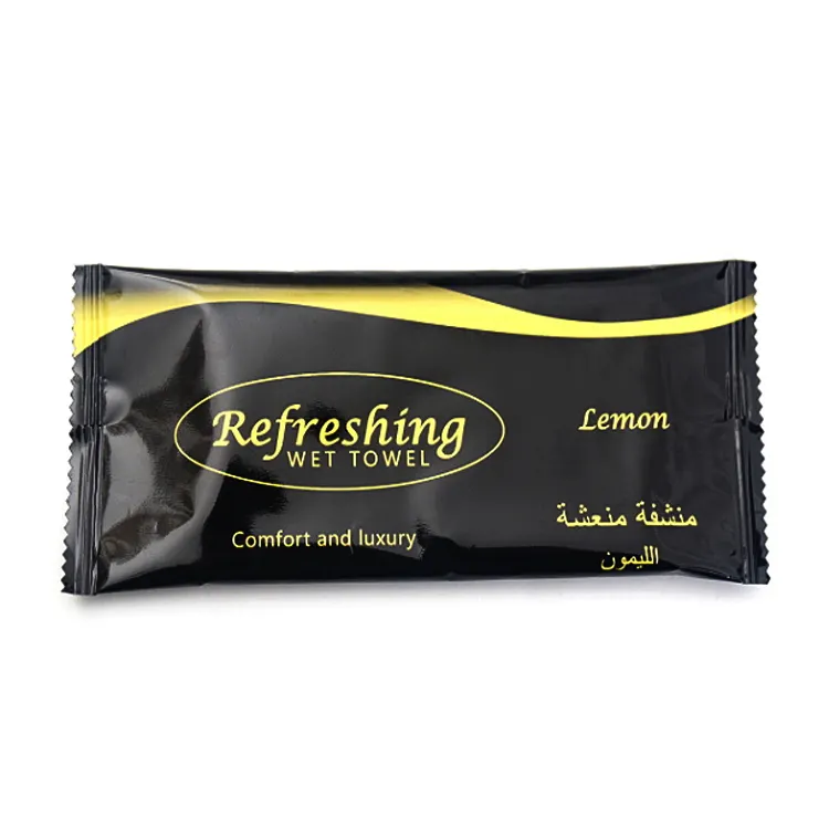 Luxury Lemon Refreshing Towel Moist Towelette Microfiber Single Towels For Muslim Restaurant And Airline