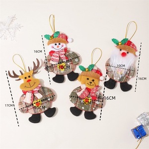 Fabric Christmas <b>Tree</b> Hanging <b>Ornaments</b> Santa Claus Reindeer Bear Snowman Pendant Plush Holiday Decor - Product Image 2