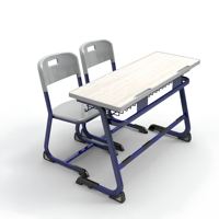 Fournisseur fiable OEM/ODM, table d'étude au design moderne avec bureau et chaise, mobilier ergonomique pour salle de classe et école
