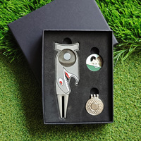 Ensemble multifonctionnel de marqueurs de balle de golf et de clips de chapeau avec outil de réparation de divots, cadeau magnétique pour golfeurs, souvenir, coffret cadeau premium, ensemble de golf