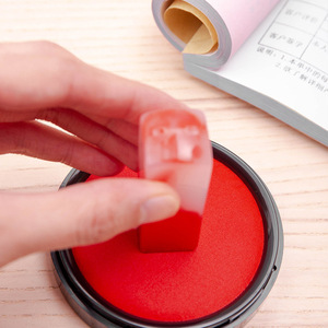Deli Stamp Pad 9868 Round Red Water-based Ink Office Use - Product Image 2