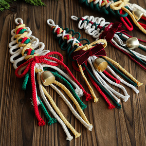 Nouveauté : Ornement de Noël fait main à suspendre, en corde de coton, DIY, clochette de porte, pendentifs muraux, décorations de fête - Product Image 3