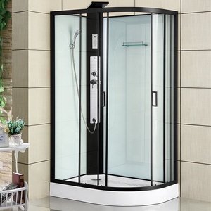 Cube <span class=keywords><strong>de</strong></span> <span class=keywords><strong>douche</strong></span> en aluminium noir <span class=keywords><strong>90x90</strong></span>, luxe européen, europe et chine, <span class=keywords><strong>porte</strong></span> coulissante - Product Image 3