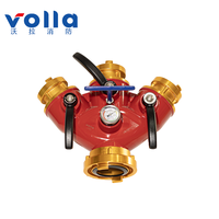 Diviseur d'eau pour tuyau d'incendie Volla à 3 voies, moyenne pression, avec manomètre, vanne en Y à clapet en aluminium 6061 haute pression 2,5 MPa