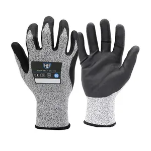 High quality oil resistant with great grip arbeitshandschuhe NS CNF316 microfoam nitrile cut protection safety glove