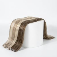 Extensiones de Cabello Humano Virgen, Trama Doble, Cabello Liso Remy, Tejido Fino Invisible para Salón, Longitud de 16 a 24 Pulgadas